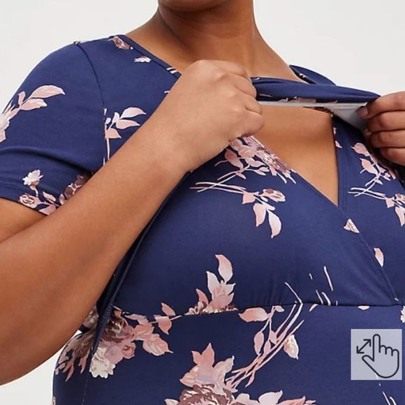 2\$30 🎉Host Pick🎉 NWT TORRID MATERNITY NURSING TOP - SUPER SOFT NAVY - Picture 3 of 6